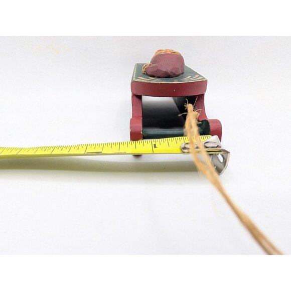 Ornament sled Santa Claus Folk Art Wood  5" - Picture 9 of 10